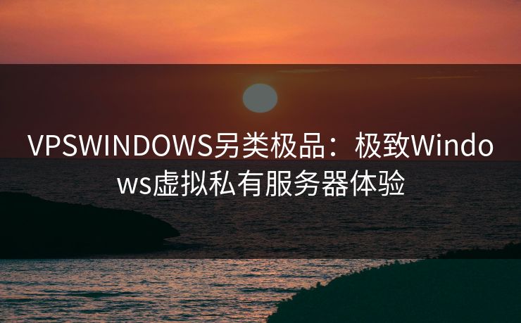 VPSWINDOWS另类极品：极致Windows虚拟私有服务器体验
