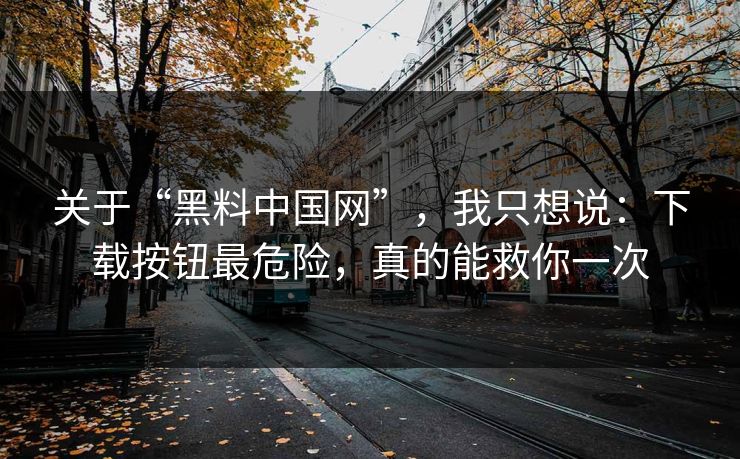 关于“黑料中国网”，我只想说：下载按钮最危险，真的能救你一次